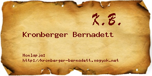 Kronberger Bernadett névjegykártya